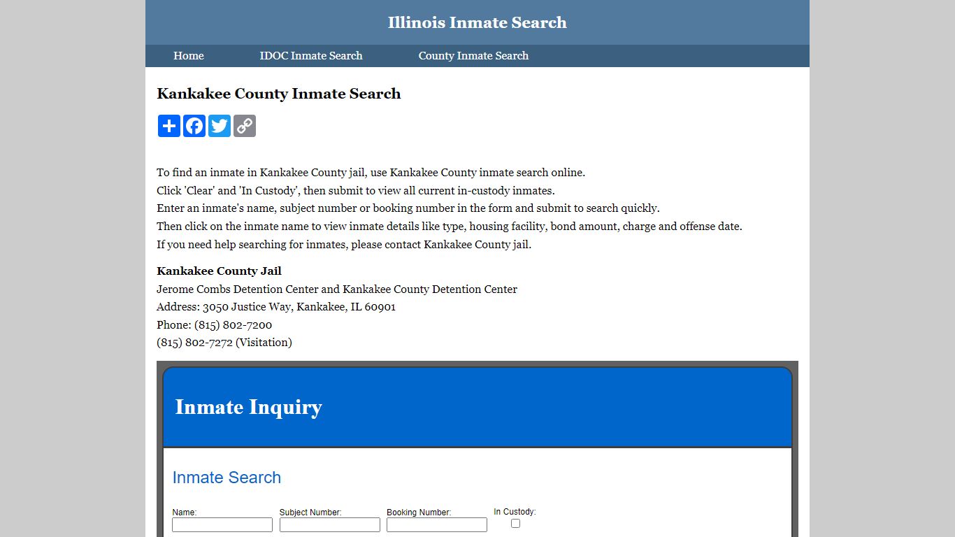 Kankakee County Inmate Search